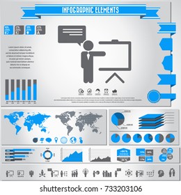 Business training icon set  and infographics elements . vector