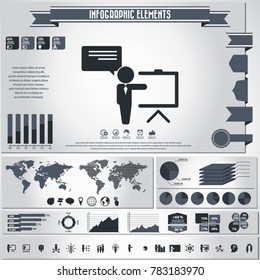 Business training icon set  and infographics elements