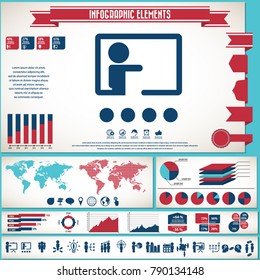 Business training icon set and infographics element. Vector.