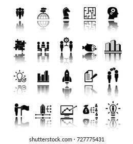 Business training icon set. Vector illustration.