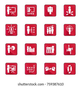 Business Training Icon Set . Vector Icons.