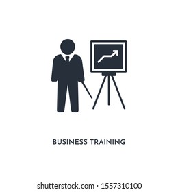 business training icon. simple element illustration. isolated trendy filled business training icon on white background. can be used for web, mobile, ui.
