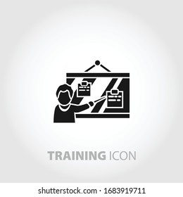 business training icon. Speaker at business workshop design element