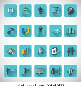 Business training icons set