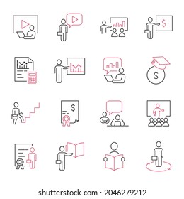 Business Training icons set. Business Training pack symbol vector elements for infographic web
