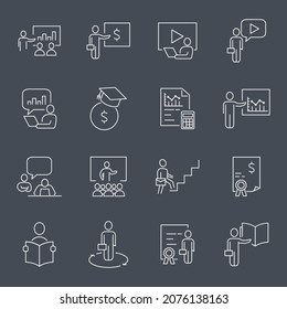 Business Training icons set. Business Training pack symbol vector elements for infographic web