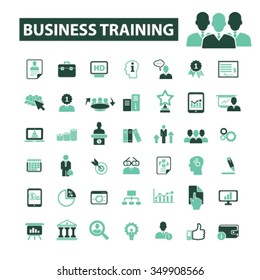 business training  icons, signs vector concept set for infographics, mobile, website, application
