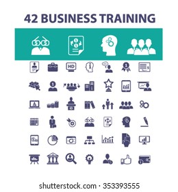 business training  icons, signs vector concept set for infographics, mobile, website, application
