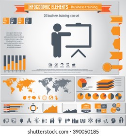 Business training - infographic elements and icon set.