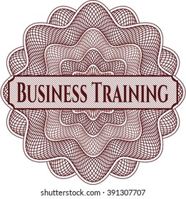 Business Training inside money style emblem or rosette