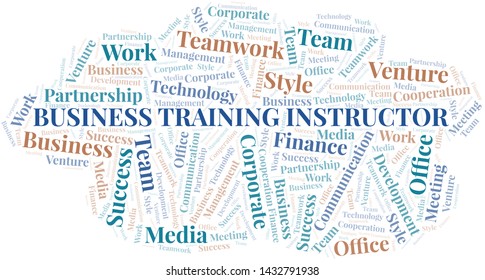 Business Training Instructor word cloud. Collage made with text only.