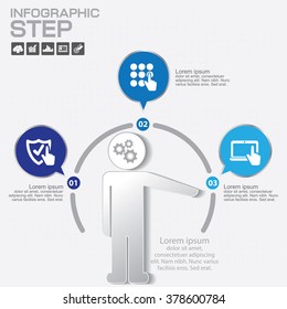 Business training - learning background and icon set