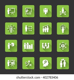 Business Training And Learning Icon Set