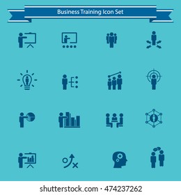 Business training - learning icon set