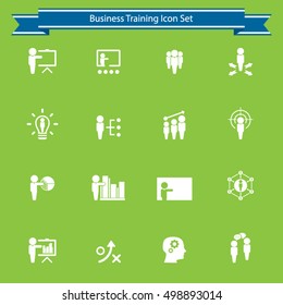Business training - learning icon set