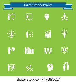 Business training - learning icon set