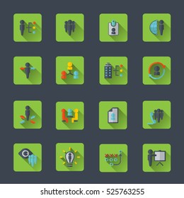 Business training - learning icon set