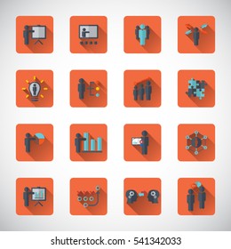 Business training - learning icon set
