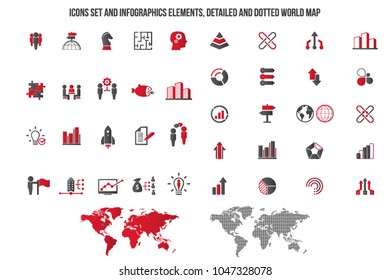 Business training, management, human resources icon set. Vector.