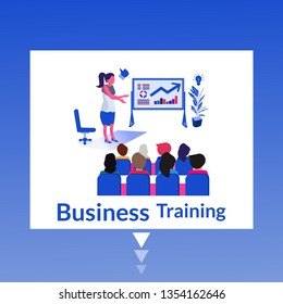 Business Training- Modern flat design concept of web page design for website and mobile website. Easy to edit and customize. Vector illustration