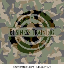                               Business Training on camo texture                                           