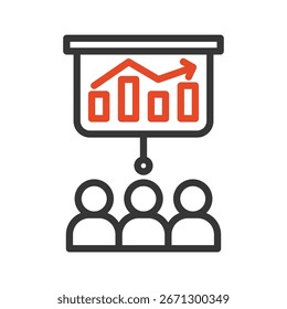 Business Training Outline bold Ícone de vetor que pode ser facilmente modificado ou editado 