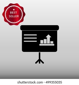 Business Training Presentation Board Vector Icon Illustration