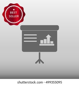 Business Training Presentation Board Vector Icon Illustration