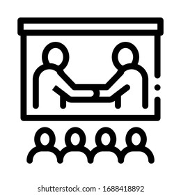 business training presentation icon vector. business training presentation sign. isolated contour symbol illustration