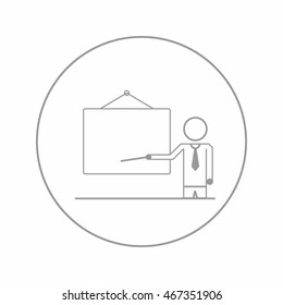 Business, training presentation line icon for mobile and web design. Vector illustration