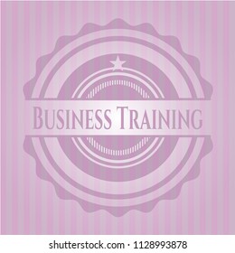 Business Training realistic pink emblem