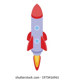Business training rocket icon. Isometric of business training rocket vector icon for web design isolated on white background