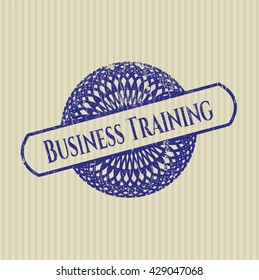 Business Training rubber stamp with grunge texture