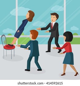 Business training for staff. Vector illustration