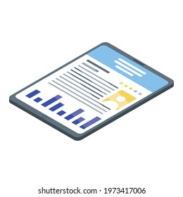 Business training tablet icon. Isometric of business training tablet vector icon for web design isolated on white background