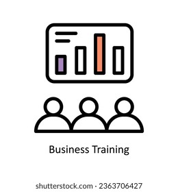 Business Training vector Filled outline Icon Design illustration. Human Resources Symbol on White background EPS 10 File 