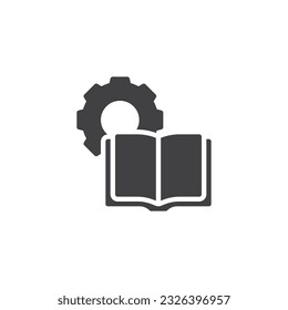 Icono vectorial de entrenamiento de negocios. Firma plana rellena de libros y aparejos para el concepto móvil y el diseño web. Icono de glifo de libro manual. Símbolo, ilustración del logotipo. Gráficos vectoriales