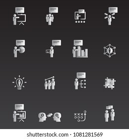 business training vector icon set