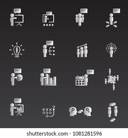 business training vector icon set