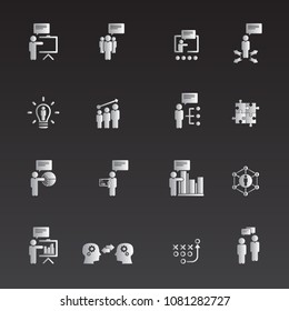 business training vector icon set