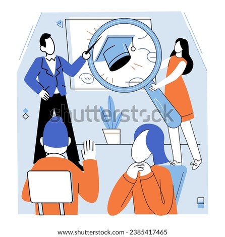 Business training vector illustration. Consultation with business strategists offers guidance and support in developing effective growth strategies Business intelligence involves gathering