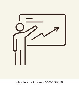 Business training vector line icon. Training, qualification, staff. Teaching concept. Vector illustration can be used for topics like communication, business, training
