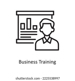 Business Training Vector Outline Icon Design illustration. Business and Finance Symbol on White background EPS 10 File