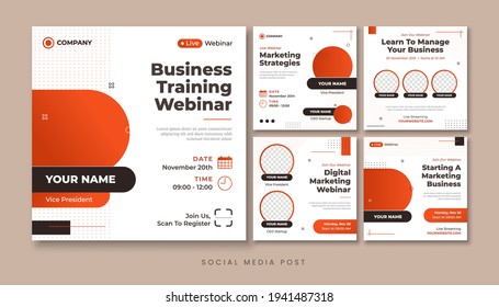 Business training webinar social media post template