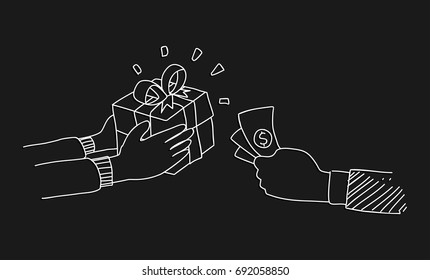 Business transaction doodle