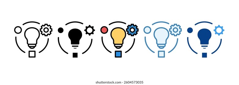 Business Transformation Icon Set Multiple Style Collection
