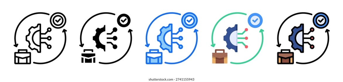 Business Transformation Icon Set Multiple Style Collection Vector Illustration