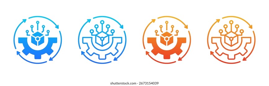 Colección de múltiples estilos de la hoja de iconos de transformación empresarial