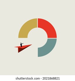 Business transformation vector concept. Symbol of change, opportunity, growth. Minimal eps10 illustration.