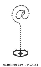 Business Trap Online Design vertical set, At symbol made from Trap and Chain concept idea illustration isolated on white background
